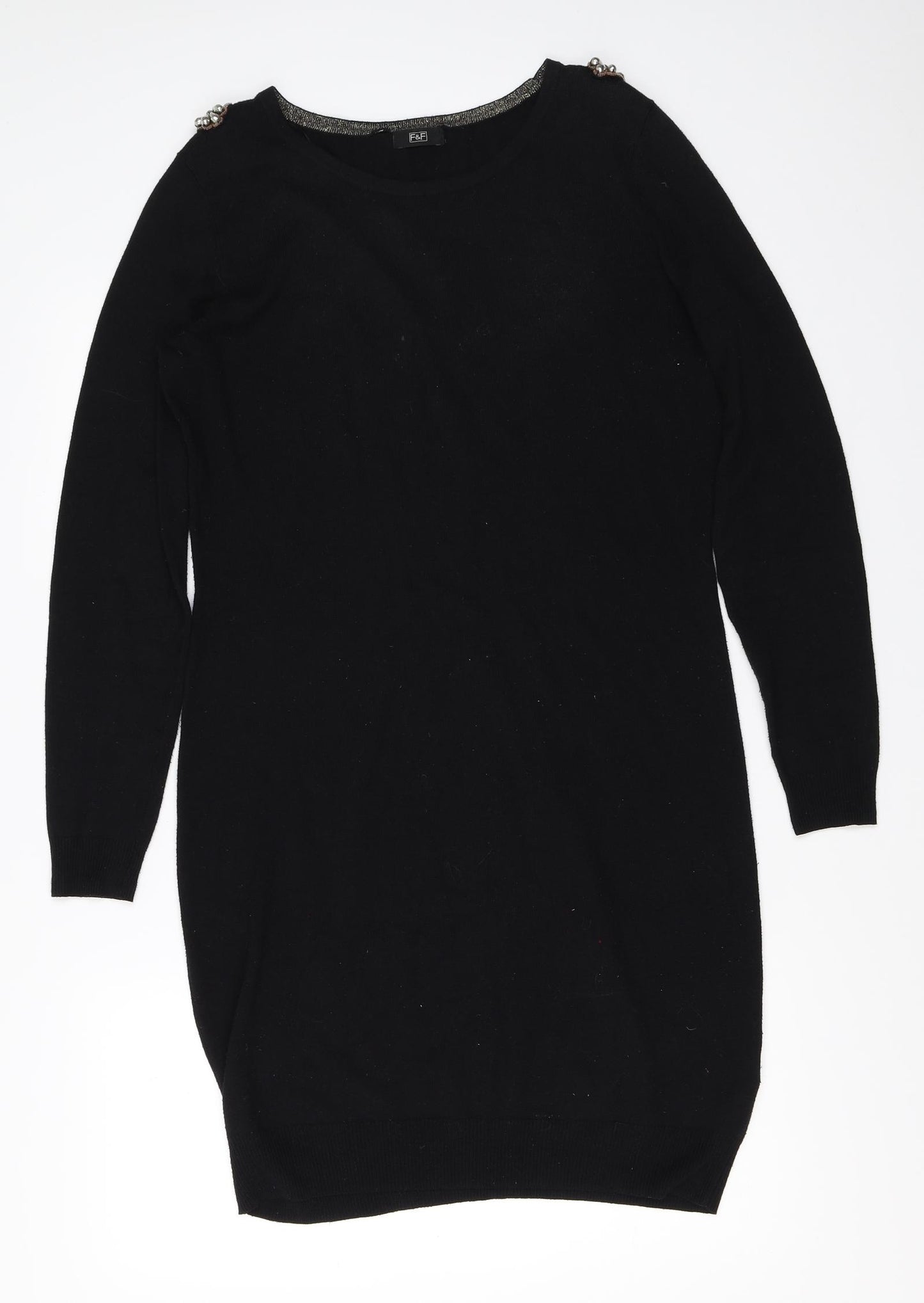 F&F Womens Black   Jumper Dress  Size 10