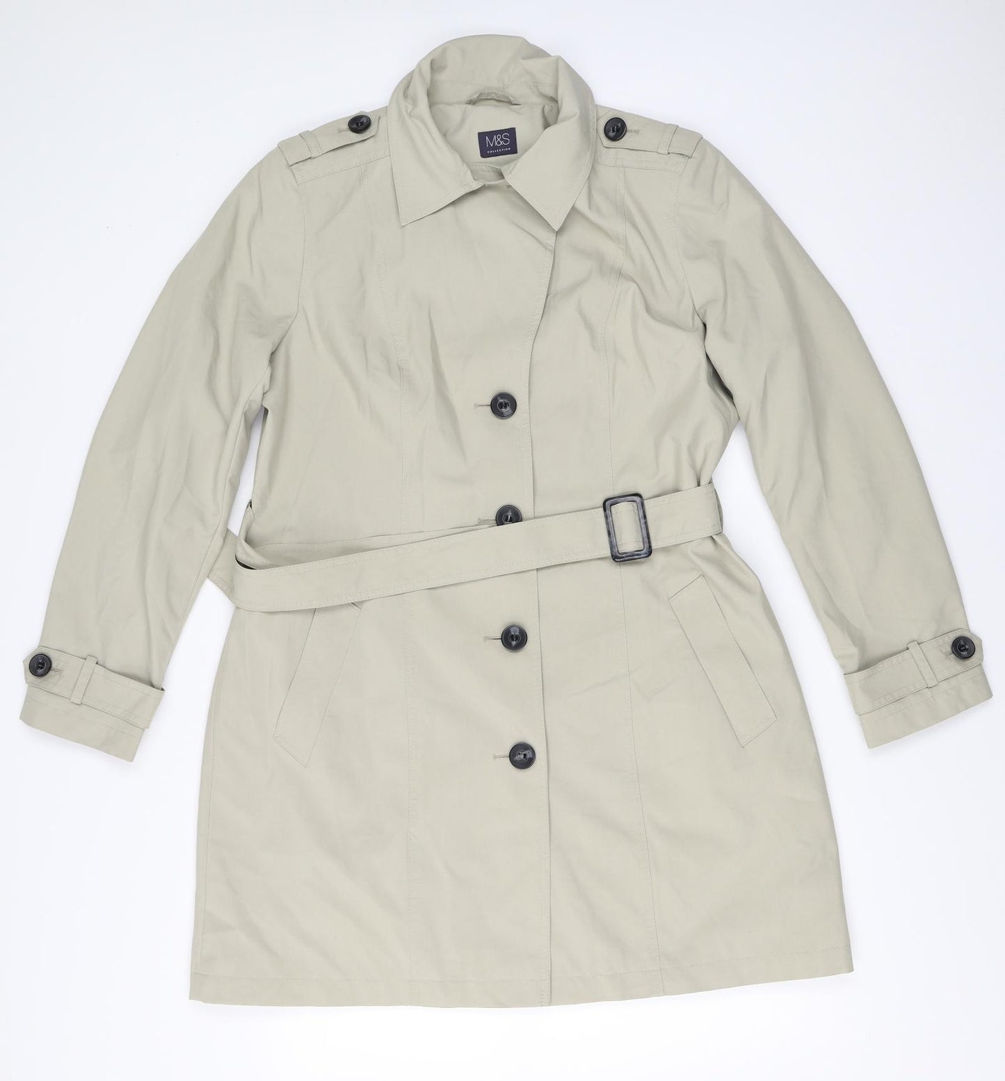 Marks and Spencer Womens Beige   Trench Coat Coat Size 16