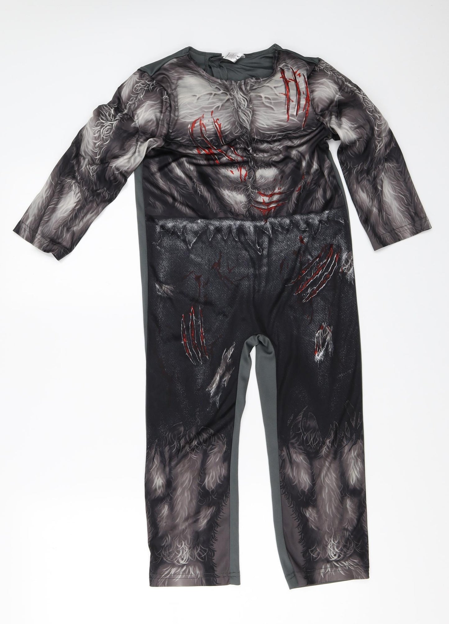 Hallow Scream Boys Grey   Basic T-Shirt Size 5-6 Years  - halloween costume