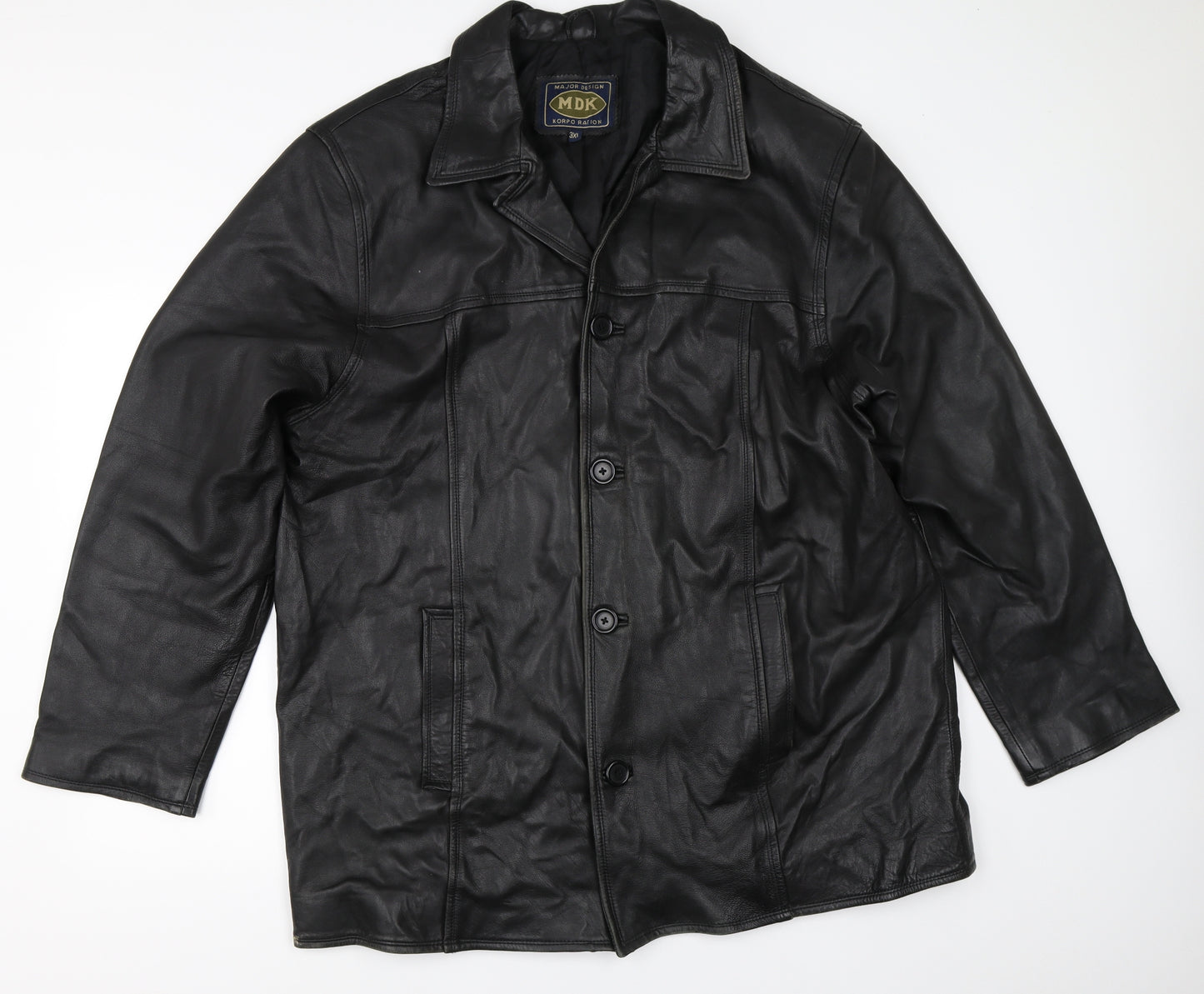 MDK Mens Black   Overcoat Coat Size 3XL