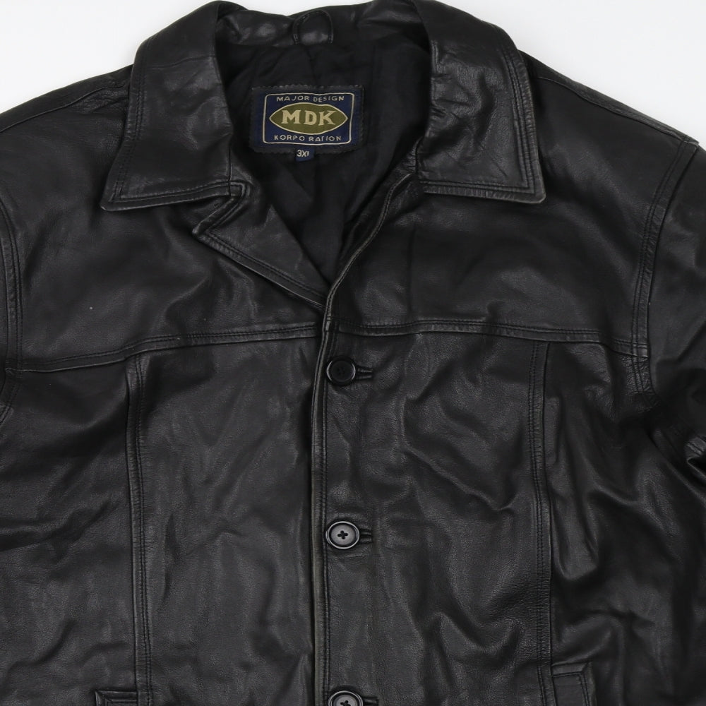 MDK Mens Black   Overcoat Coat Size 3XL