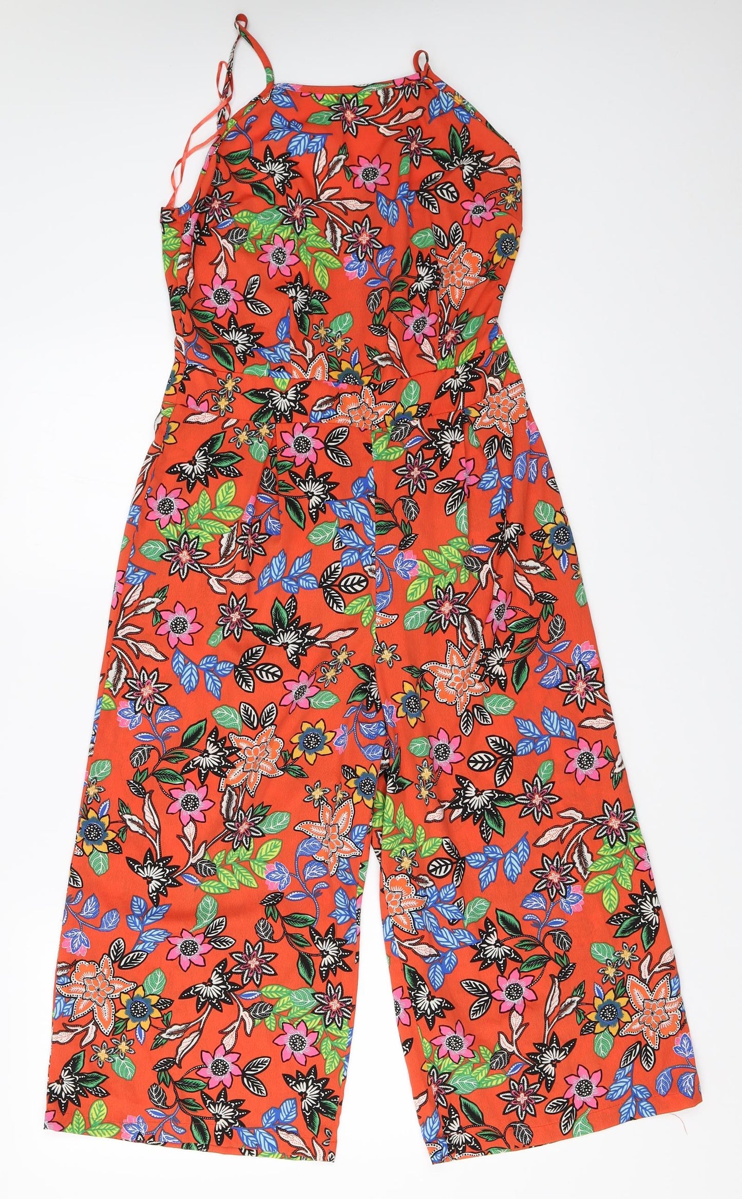 Atmosphere Womens Orange Floral  Jumpsuit One-Piece Size 10