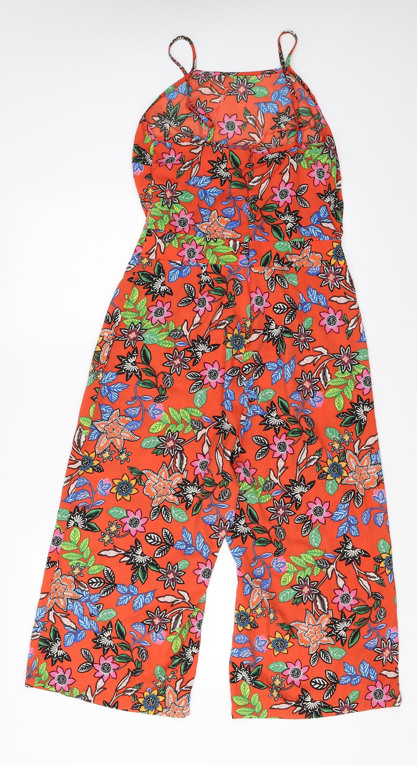 Atmosphere Womens Orange Floral  Jumpsuit One-Piece Size 10