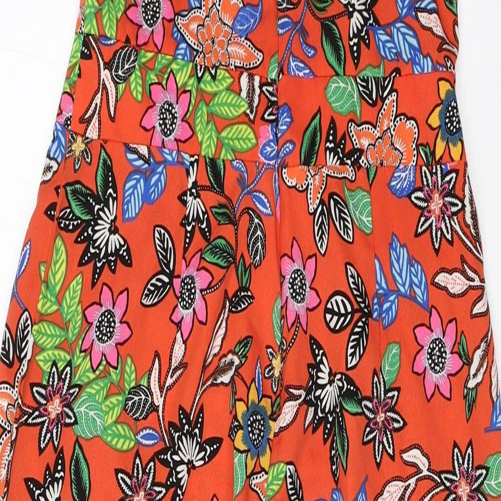 Atmosphere Womens Orange Floral  Jumpsuit One-Piece Size 10