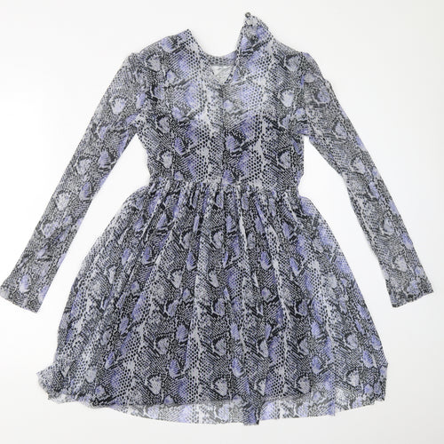 Primark Womens Blue Animal Print  Fit & Flare  Size 8