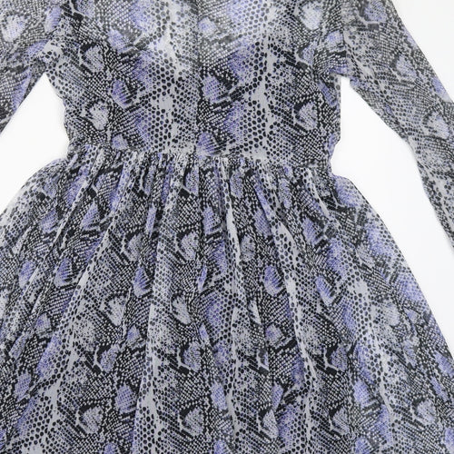 Primark Womens Blue Animal Print  Fit & Flare  Size 8