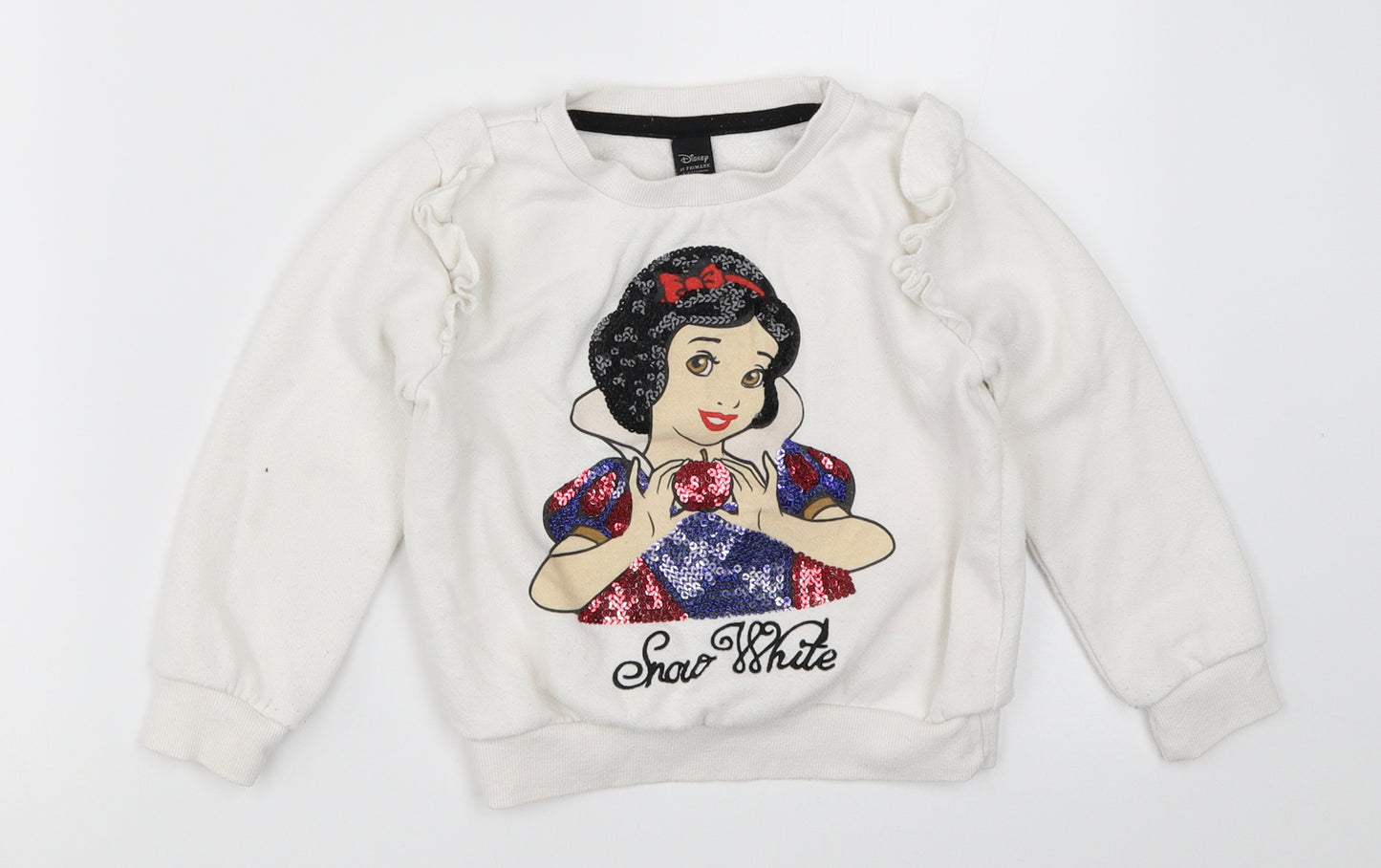 Primark Girls White   Pullover Sweatshirt Size 4-5 Years  - snow white