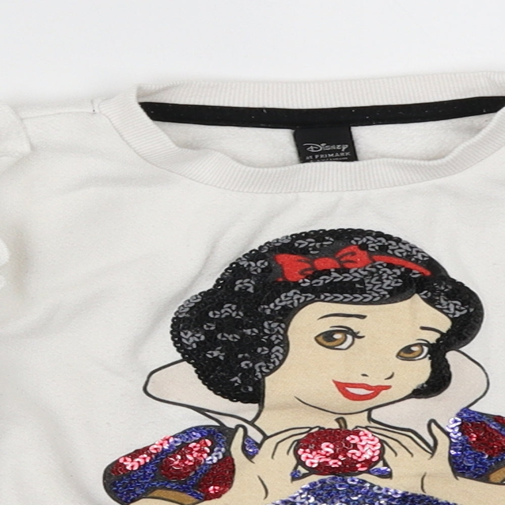 Primark Girls White   Pullover Sweatshirt Size 4-5 Years  - snow white