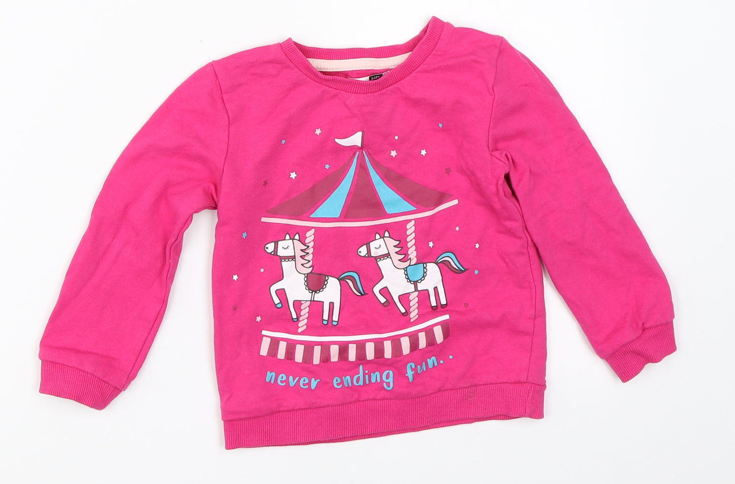 Pep&Co Girls Pink   Pullover Jumper Size 18-24 Months