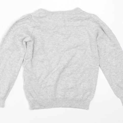 H&M Girls Grey   Pullover Jumper Size 5-6 Years