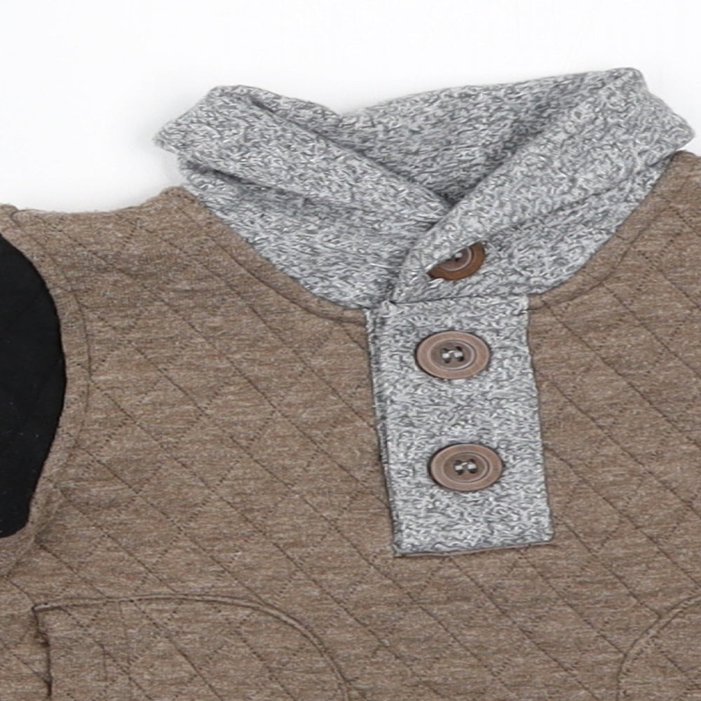 bows & arrows Boys Brown   Pullover Jumper Size 6-9 Months