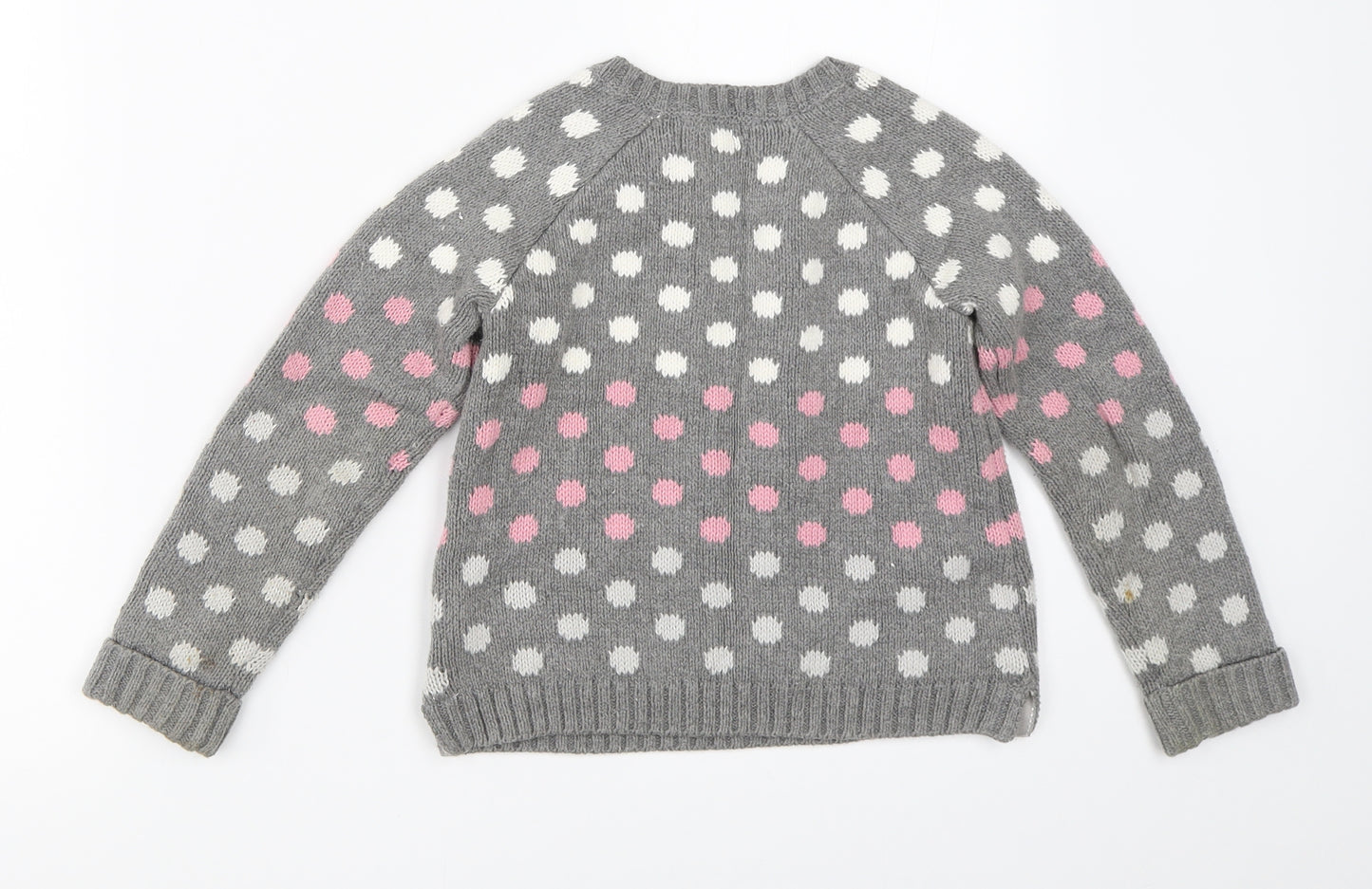 Lulurain Girls Grey Polka Dot  Pullover Jumper Size 4-5 Years