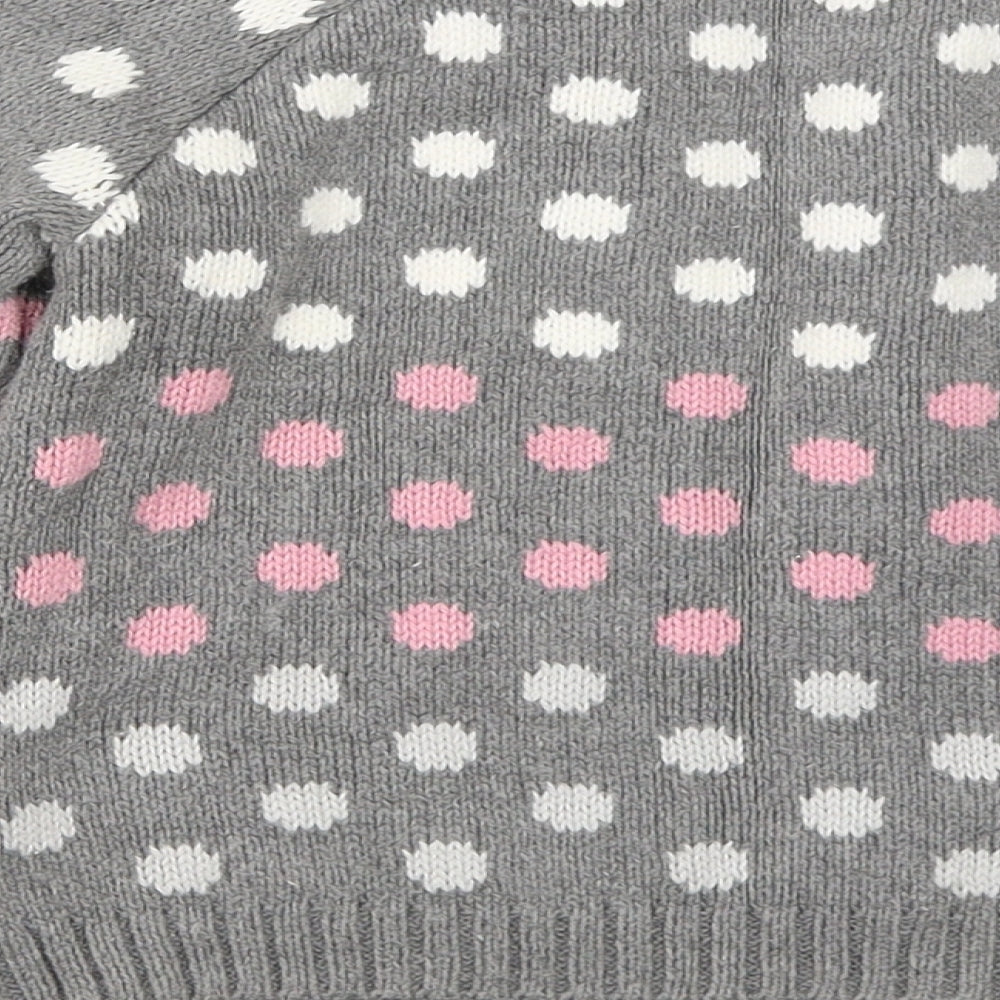 Lulurain Girls Grey Polka Dot  Pullover Jumper Size 4-5 Years