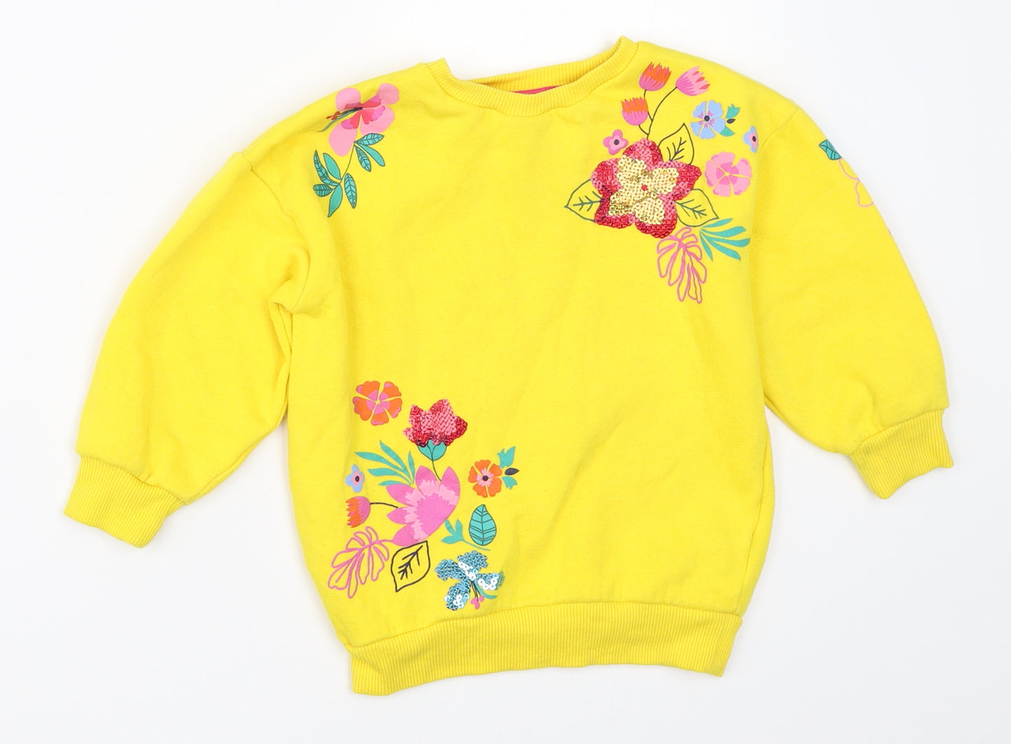 F&F Girls Yellow   Pullover Sweatshirt Size 3-4 Years