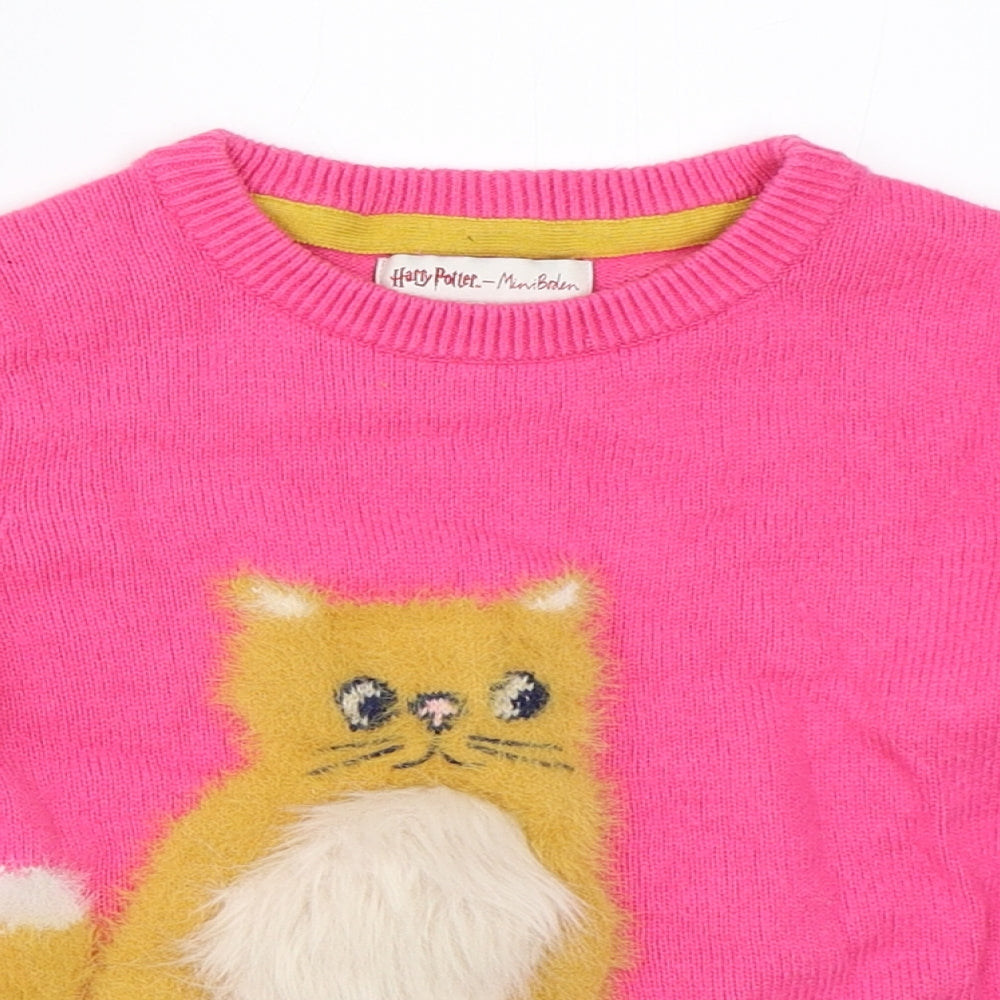 Mini Boden Girls Pink   Pullover Jumper Size 7-8 Years  - harry potter
