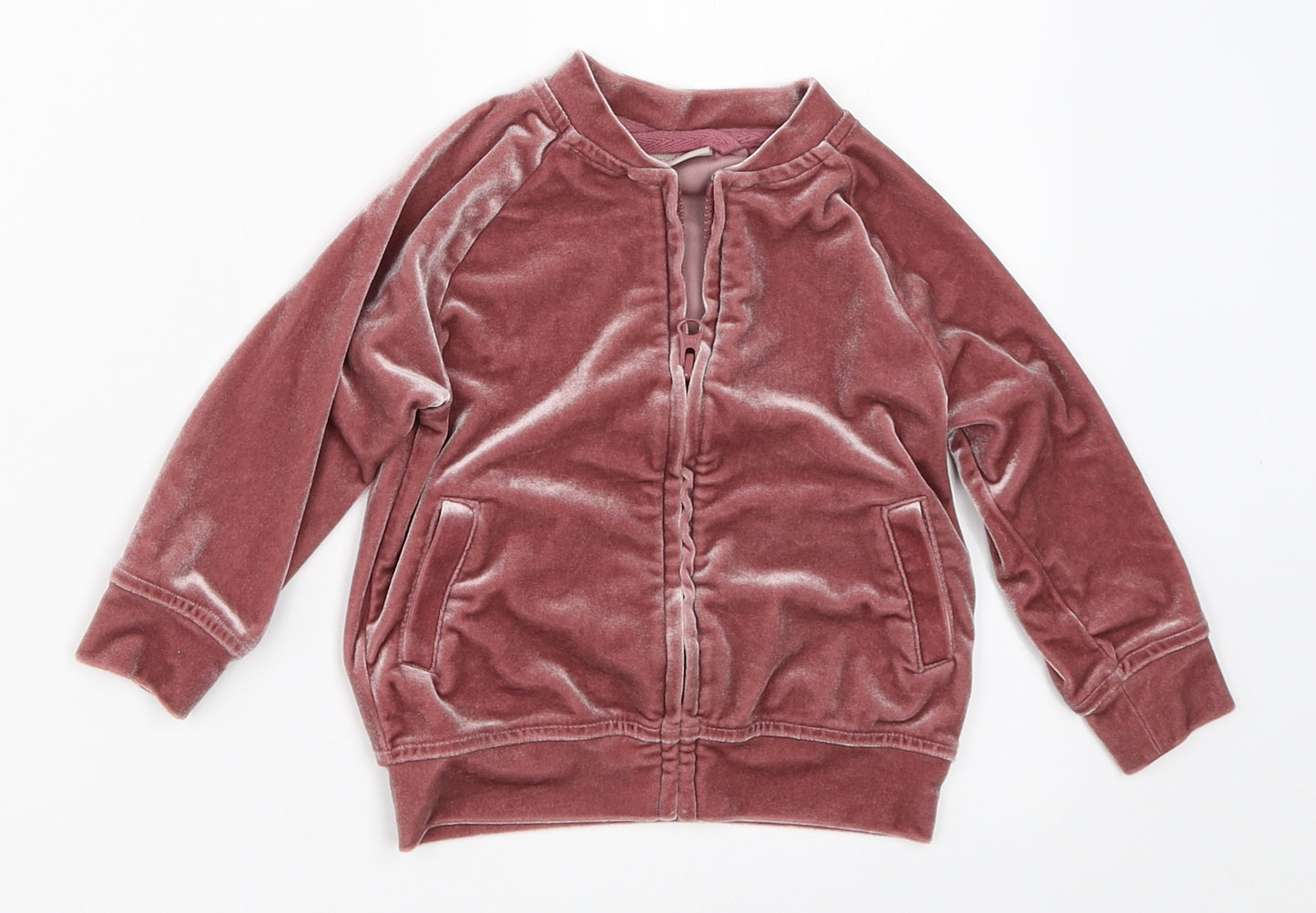 NEXT Girls Pink  Velour Jacket  Size 12-18 Months