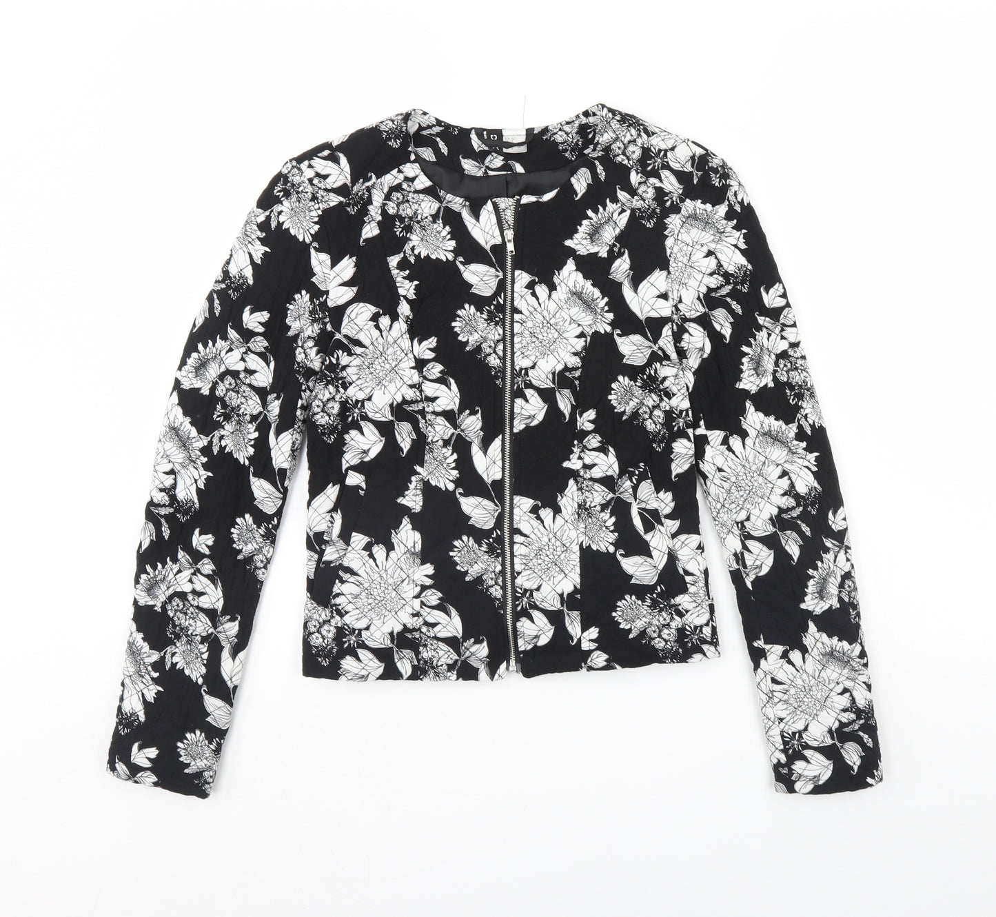 Divided Womens Black Floral  Jacket  Size 6