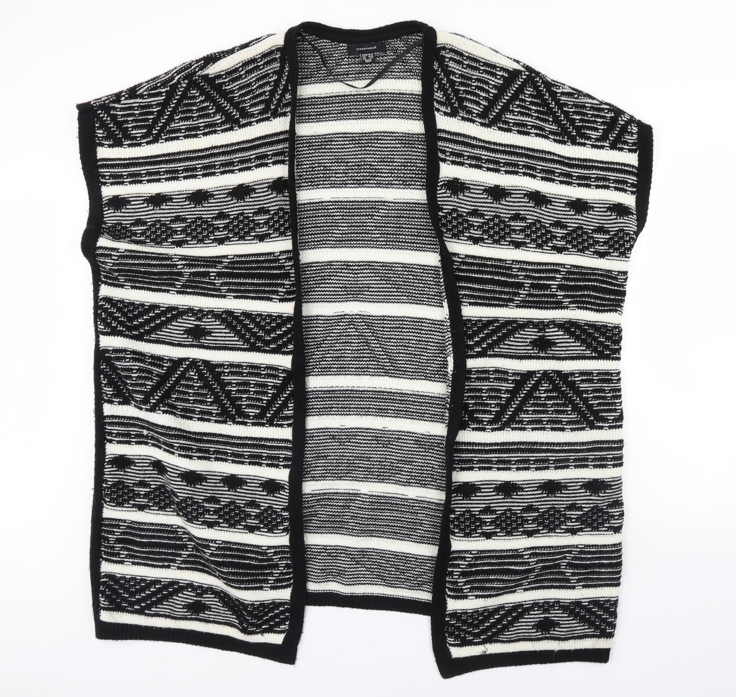 Atmosphere Womens Black Striped  Gilet Jacket Size 18