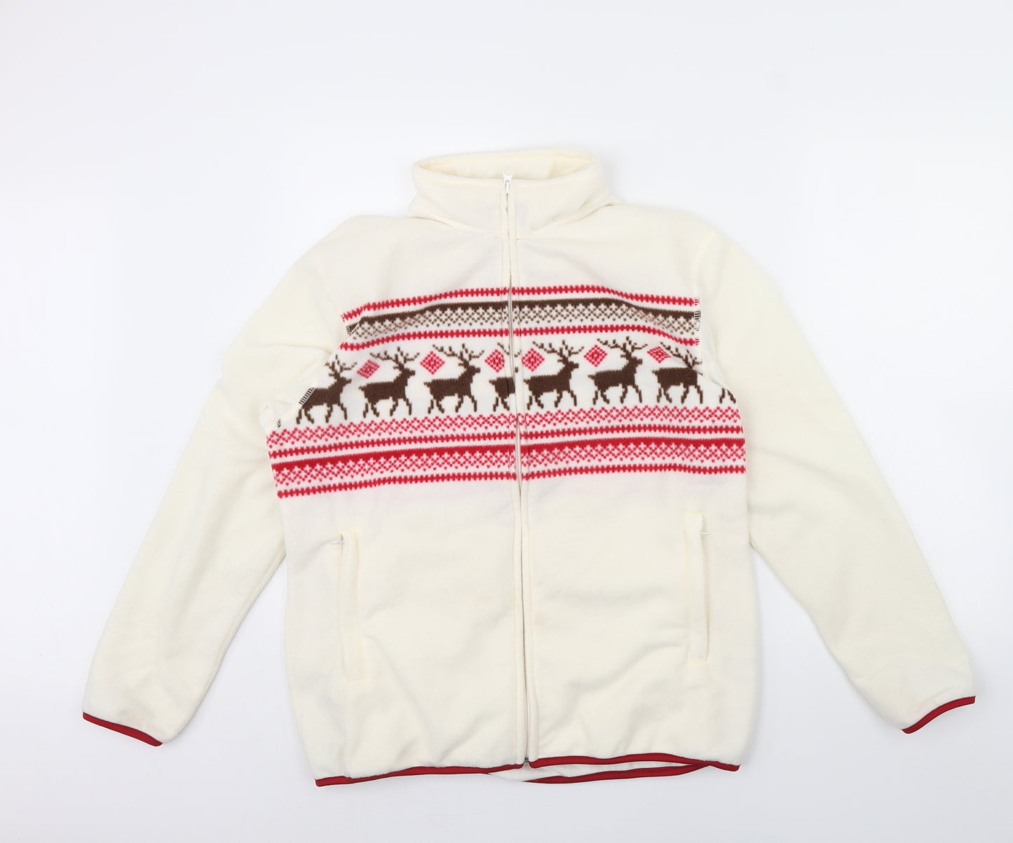 Cotton Traders Womens Ivory  Fleece Jacket  Size M