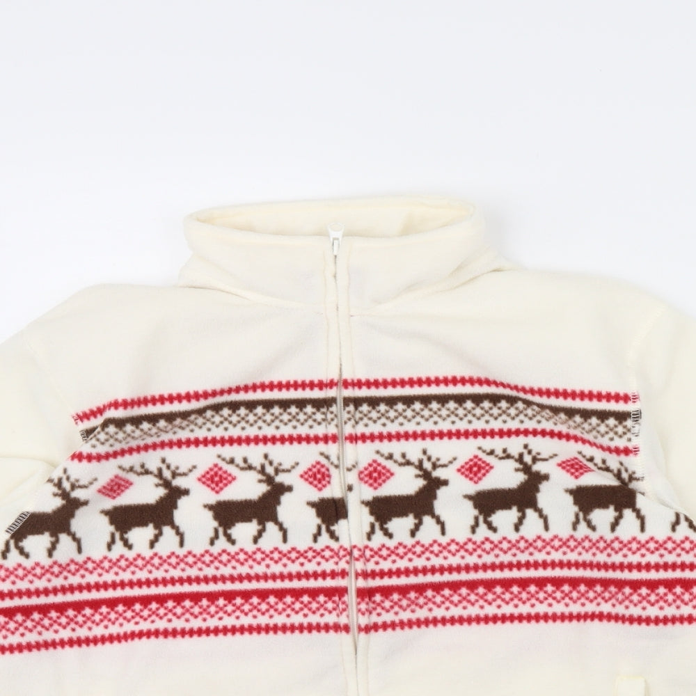 Cotton Traders Womens Ivory  Fleece Jacket  Size M