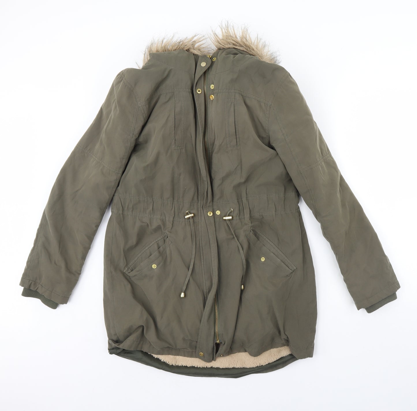 Oasis Womens Green   Rain Coat Coat Size M