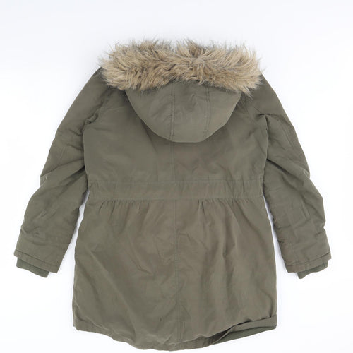 Oasis Womens Green   Rain Coat Coat Size M