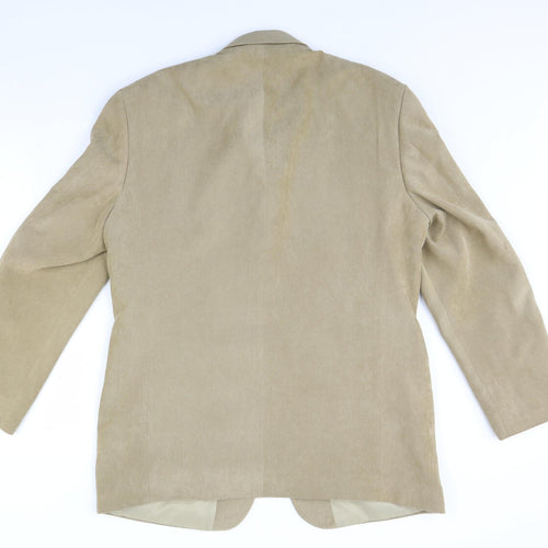 m&s Mens Beige  Corduroy Jacket Blazer Size 42  - Shoulder Pads