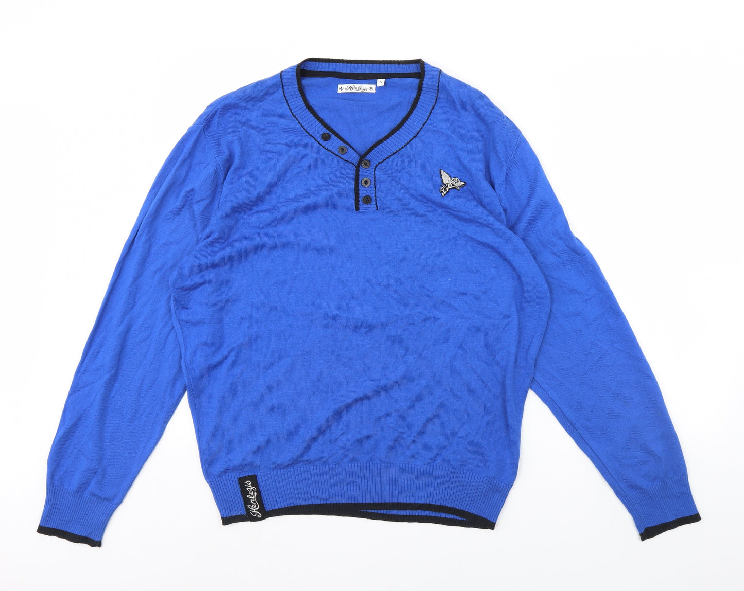 Henleys Mens Blue   Pullover Jumper Size XL