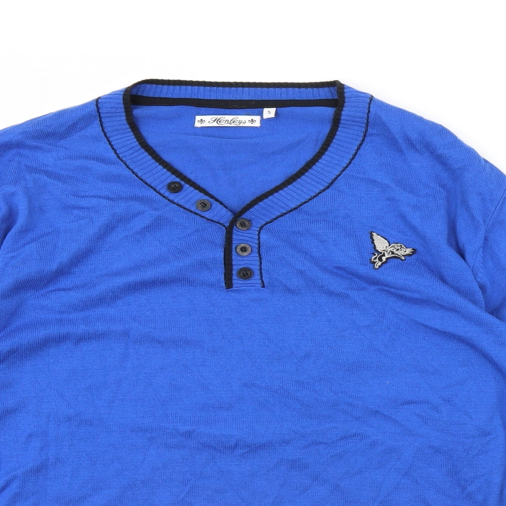 Henleys Mens Blue   Pullover Jumper Size XL