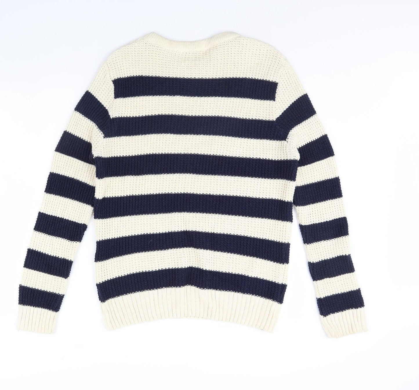 Barons Womens Blue Striped  Pullover Jumper Size L