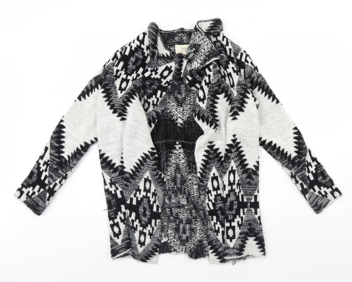Papaya Womens Black Geometric  Jacket  Size S