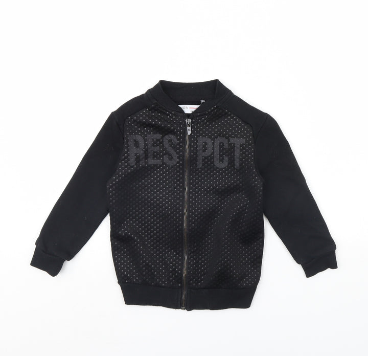 Minoti Girls Black   Jacket  Size 4 Years