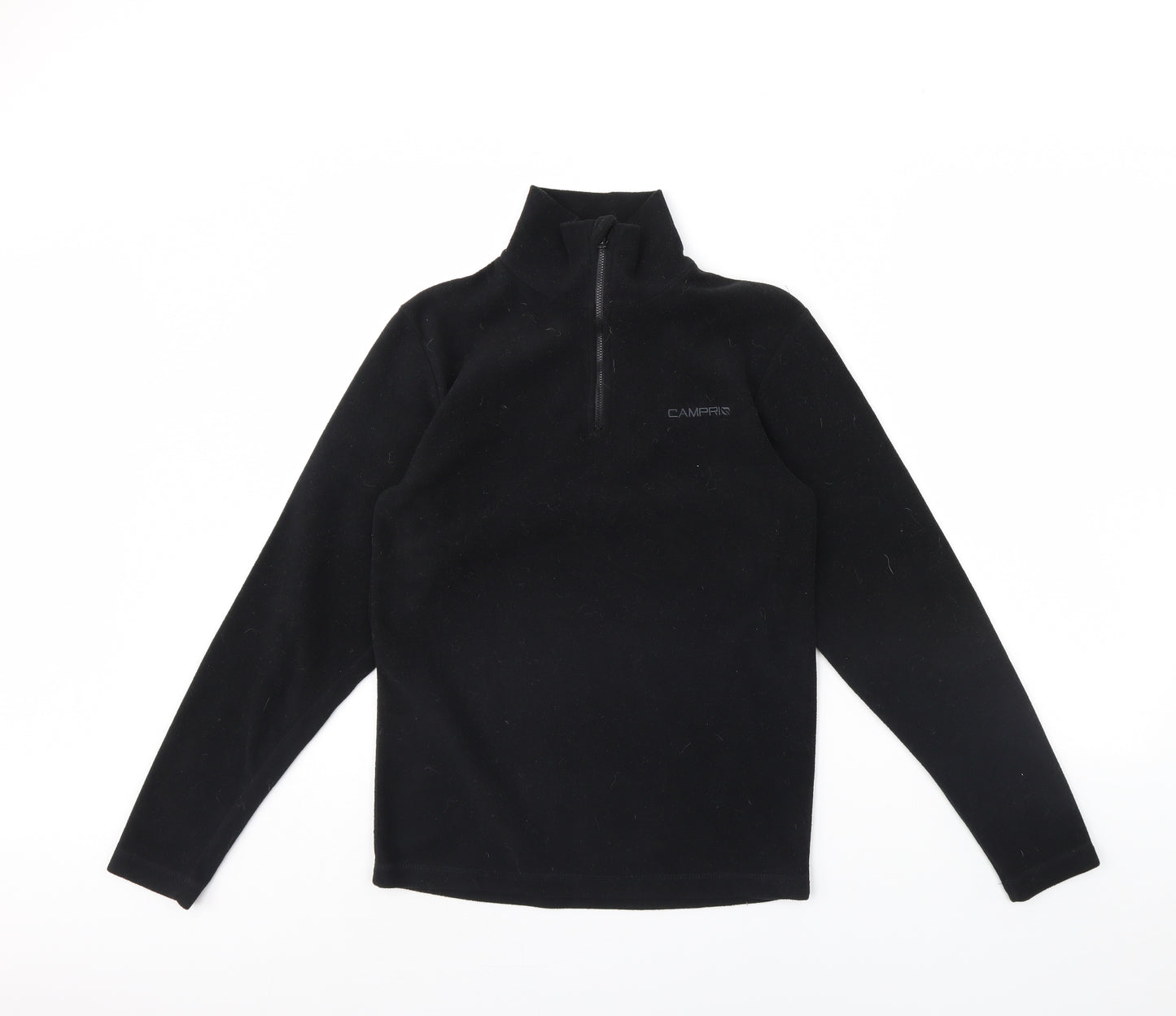 Campri Boys Black  Fleece Henley Jumper Size 13 Years