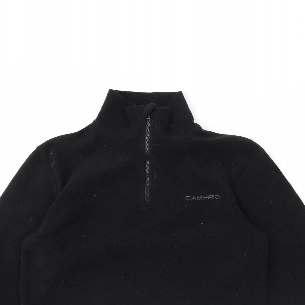 Campri Boys Black  Fleece Henley Jumper Size 13 Years
