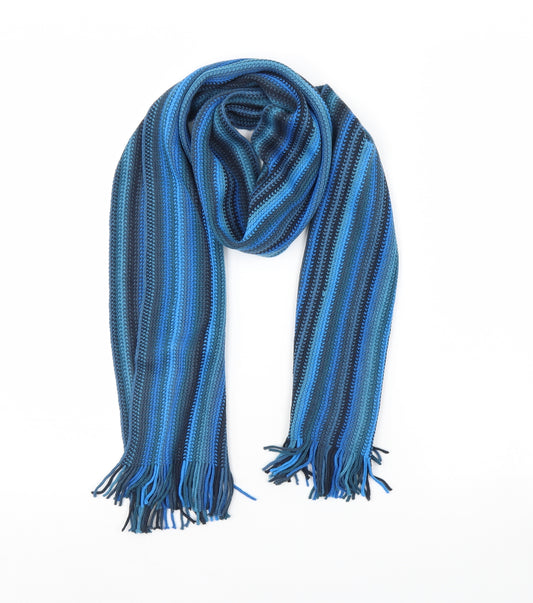 Preworn Mens Blue Striped  Scarf  One Size