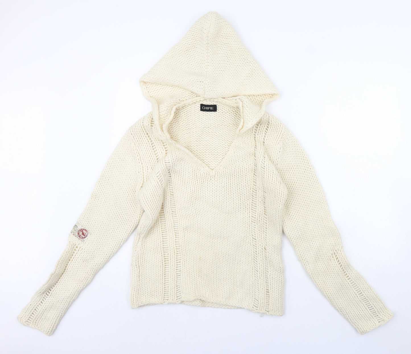 Chippie Womens Ivory   Pullover Hoodie Size L