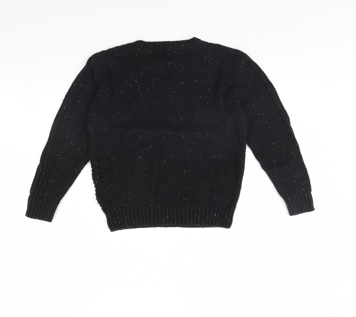 M&S Boys Black   Pullover Jumper Size 7 Years