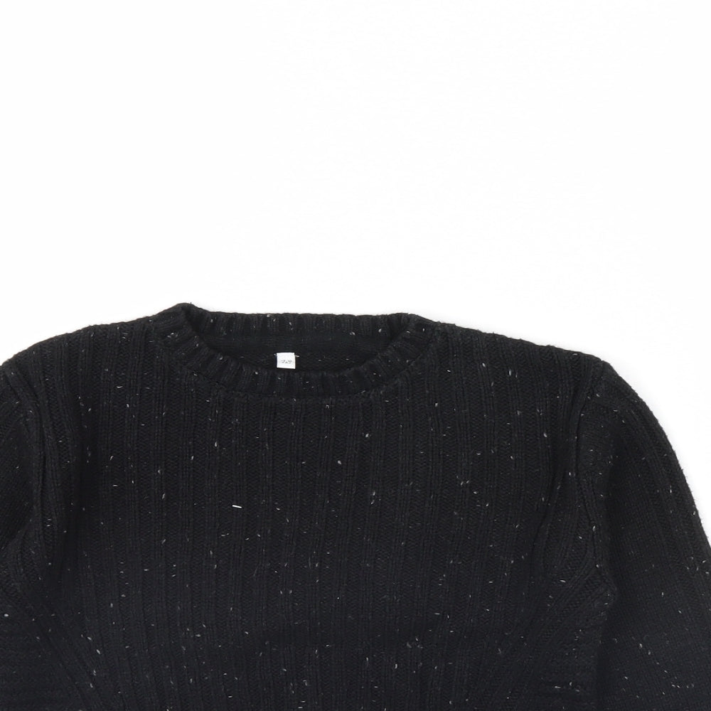 M&S Boys Black   Pullover Jumper Size 7 Years