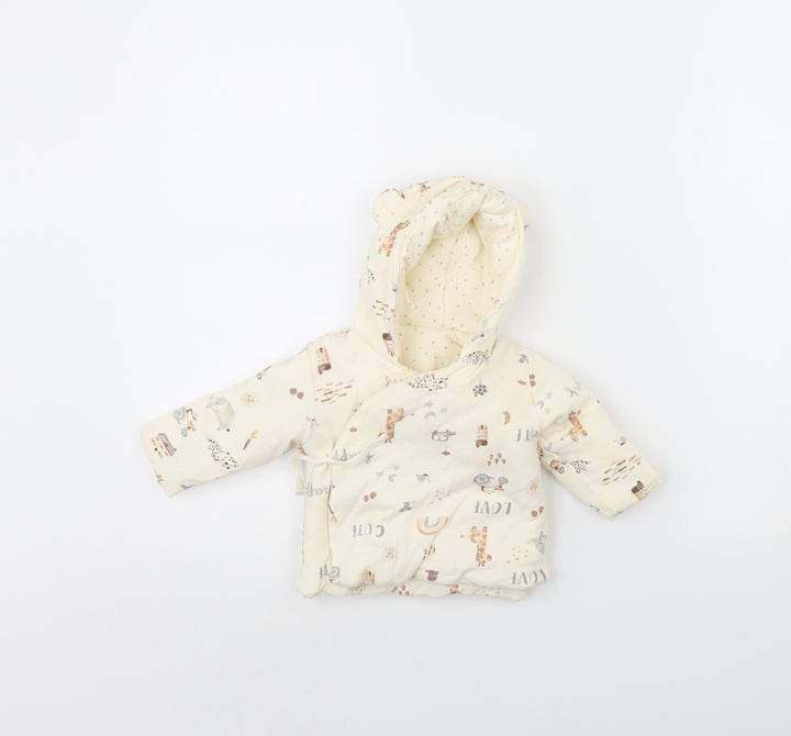 George Girls Ivory Animal Print  Jacket  Size 3-6 Months  - Animal