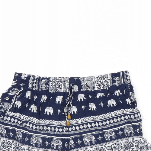 Preworn Womens Blue Animal Print  Culotte Shorts Size M