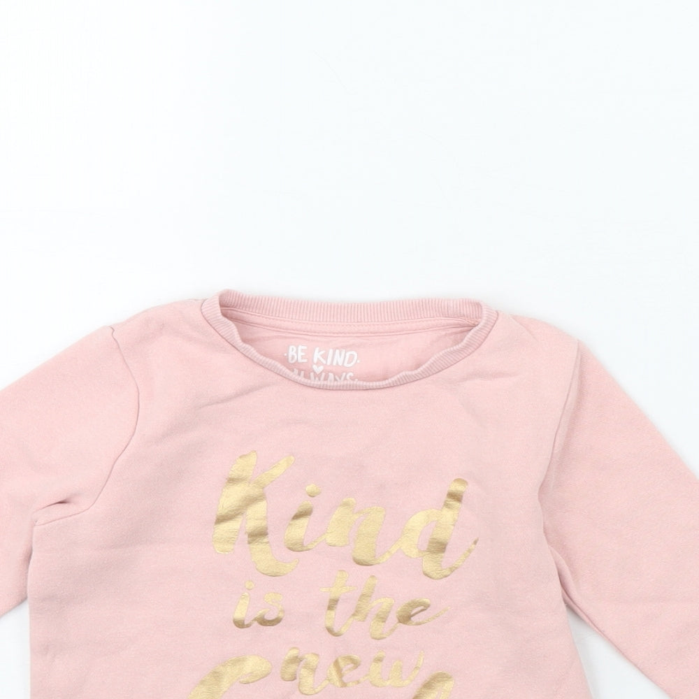 F&F Girls Pink   Pullover Jumper Size 3 Years