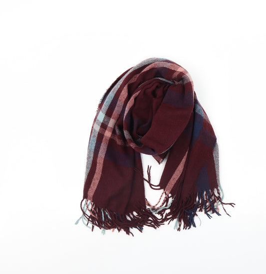 Front view of Preworn women’s purple check scarf