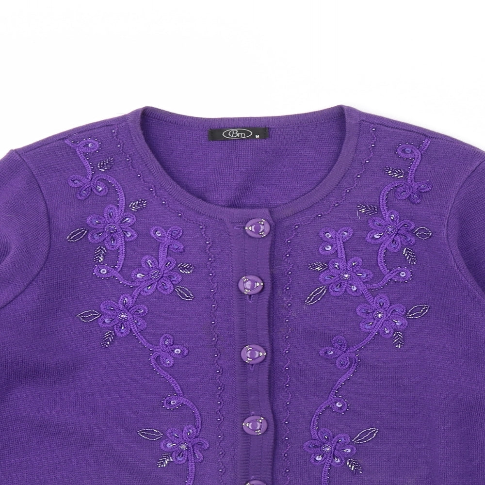 BM Womens Purple   Cardigan Jumper Size M
