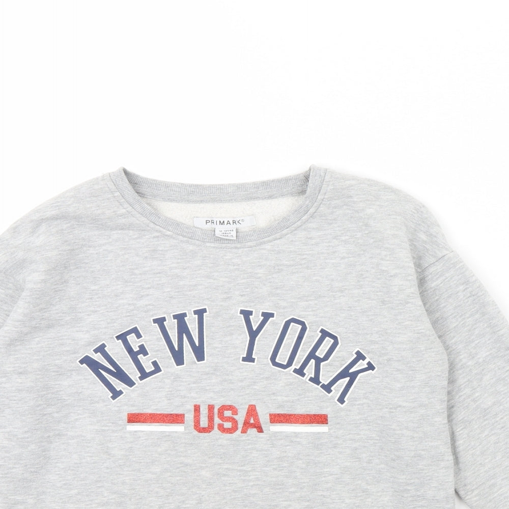 Primark Girls Grey   Pullover Jumper Size 12 Years  - New york