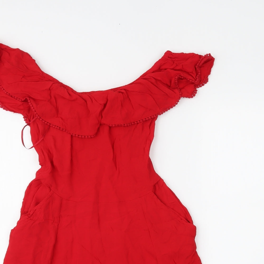 Miss Selfridge Womens Red   Fit & Flare  Size 8