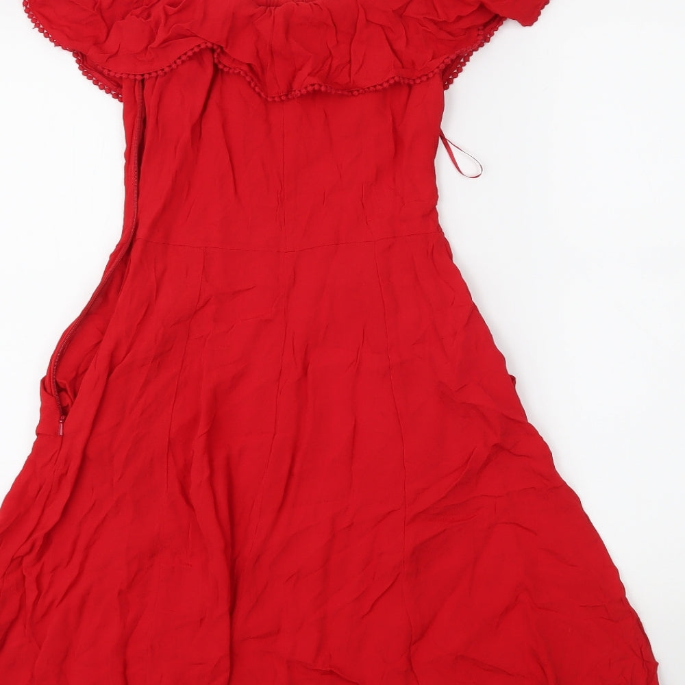 Miss Selfridge Womens Red   Fit & Flare  Size 8