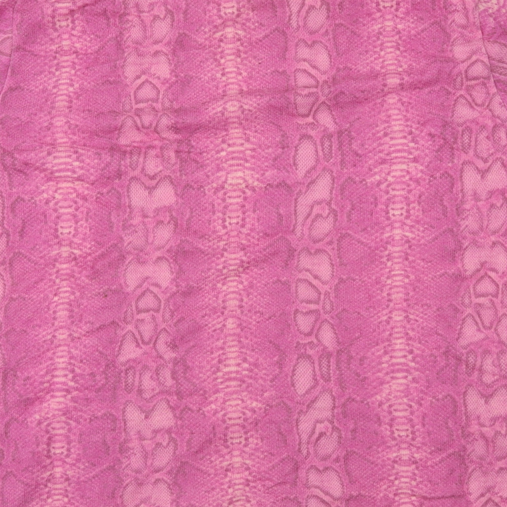 GABRIELLIE T Womens Pink Animal Print  Basic T-Shirt Size 2XL