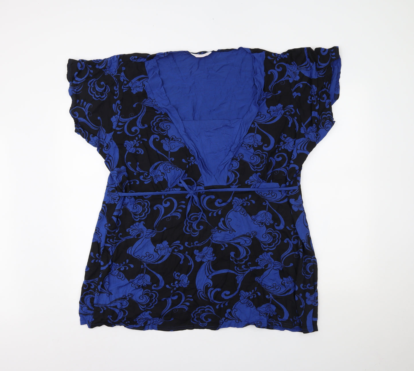 Casual Comfort Womens Black Floral  Basic T-Shirt Size 30