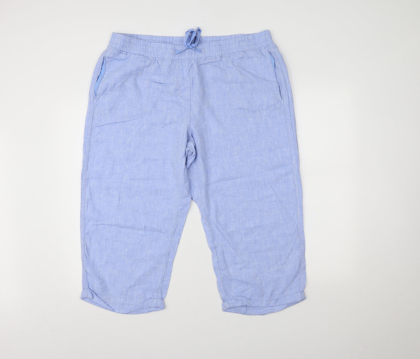 George Womens Blue   Paperbag Shorts Size 18