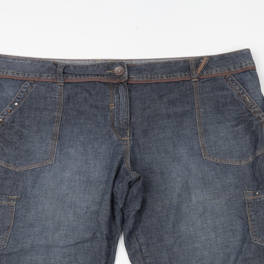 George Womens Blue  Denim Chino Shorts Size 18